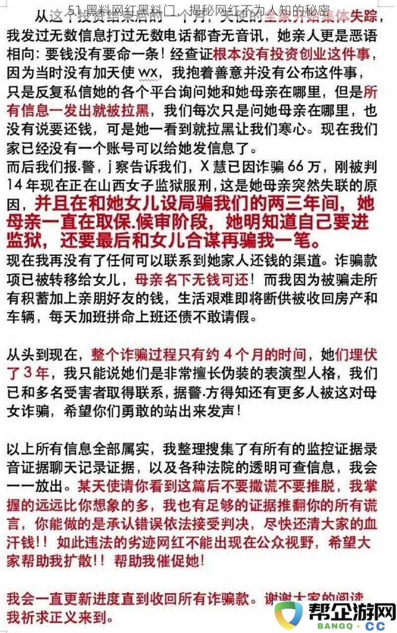 51黑料网红黑料门,揭秘网红不为人知的秘密