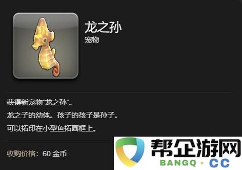 《最终幻想14：水晶世界》中如何获得龙之孙宠物的详细攻略与方法