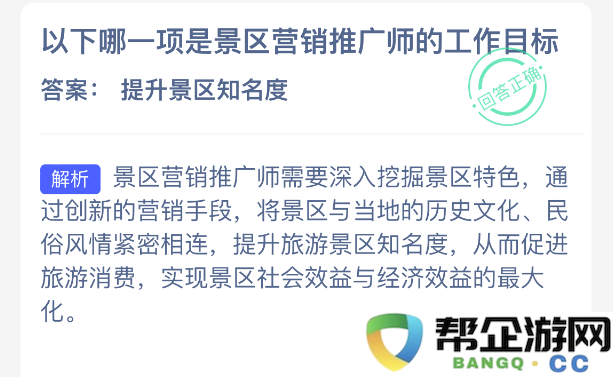 景区营销推广师主要负责哪些工作目标?