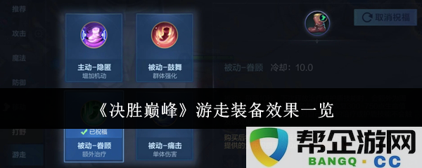 《决胜巅峰》装备效果全面解析与使用技巧分享