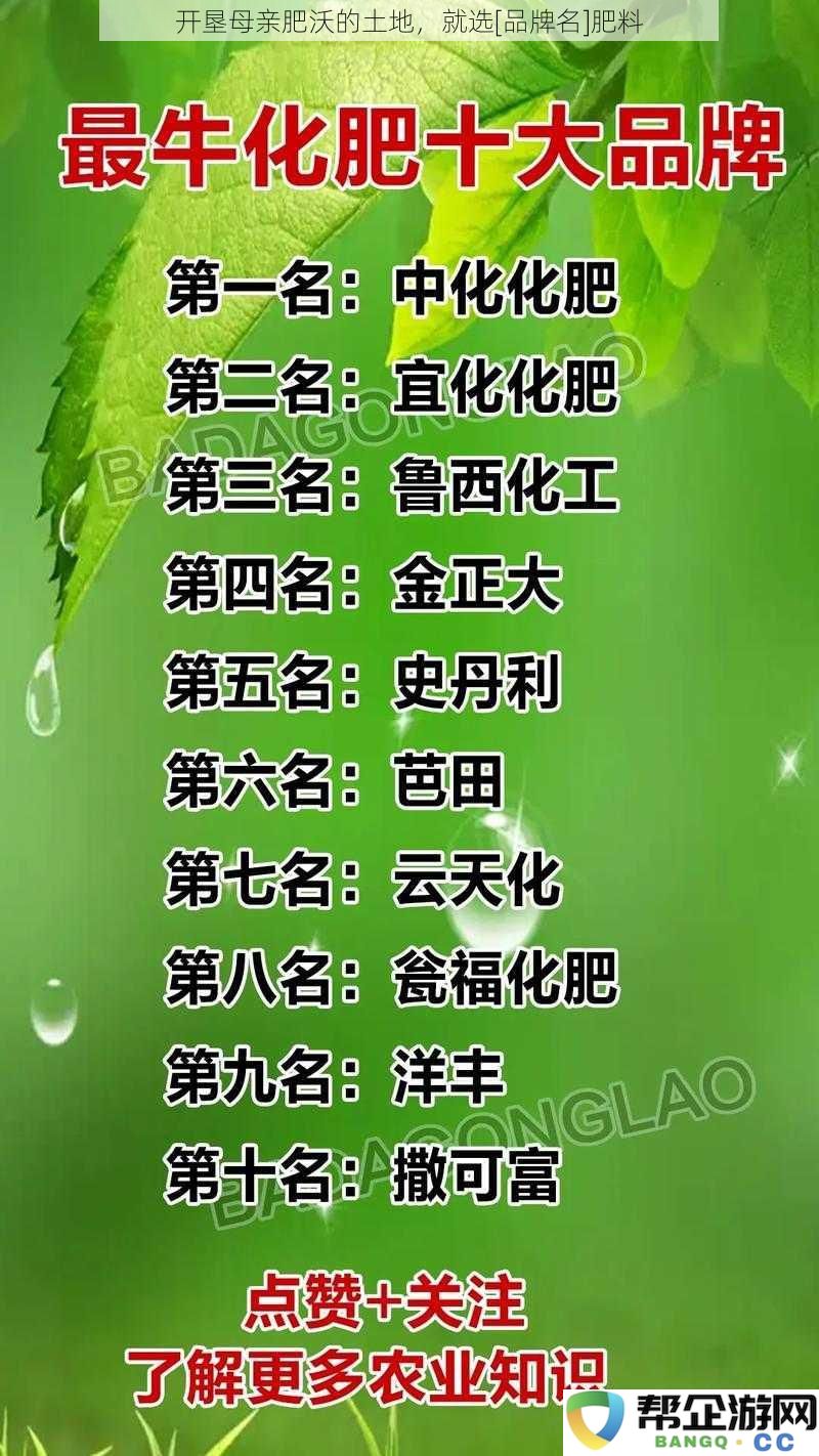 让您的母亲土地重新焕发生机，选择[品牌名]优质肥料