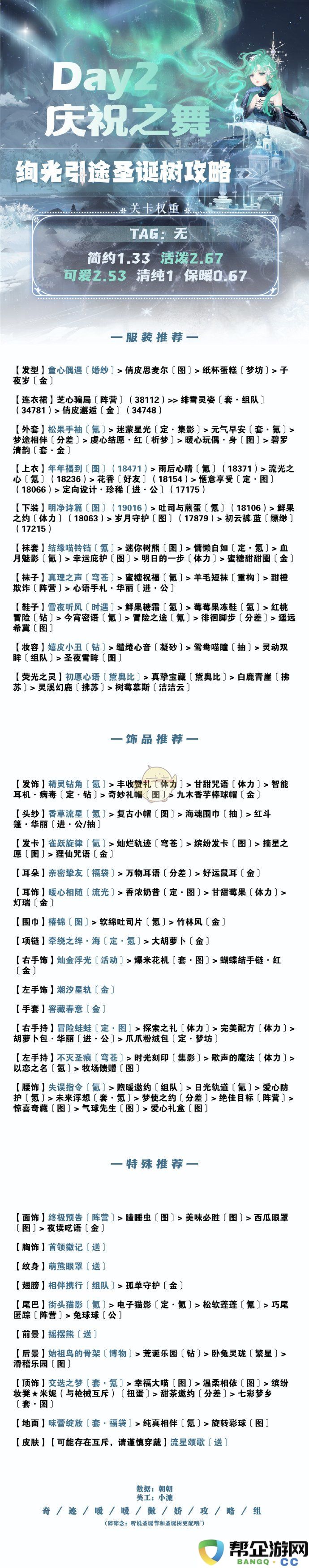 《奇迹暖暖》绚光引途day2盛典舞会搭配推荐攻略