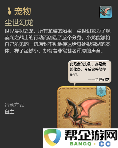 《最终幻想14：水晶世界》中尘世幻龙宠物的获取详细攻略与方法介绍