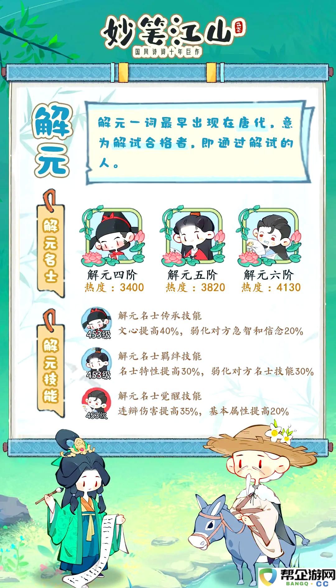《妙笔江山》中各位名士的品级详细解读与介绍