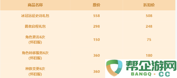 魔兽世界国服20周年商城折扣福利大全 魔兽国服20周年商城奖励一览