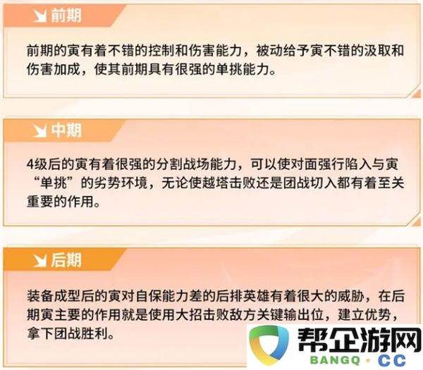 《决胜巅峰》寅英雄深入解析与攻略分享
