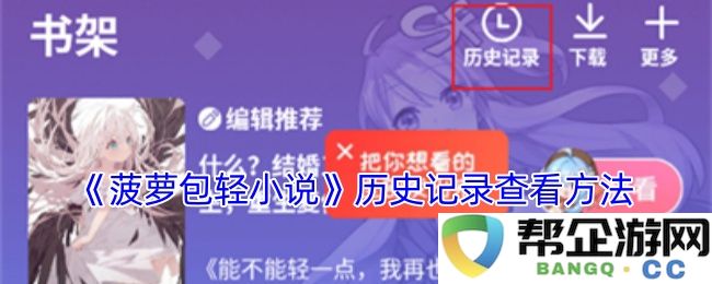 《菠萝包轻小说》历史记录查询步骤及注意事项
