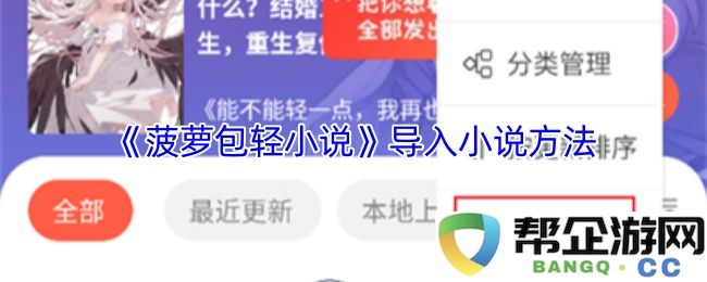 《菠萝包轻小说》创作技巧与导入方法分享