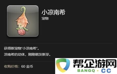 《最终幻想14：水晶世界》小凉南希的获取途径详解及攻略