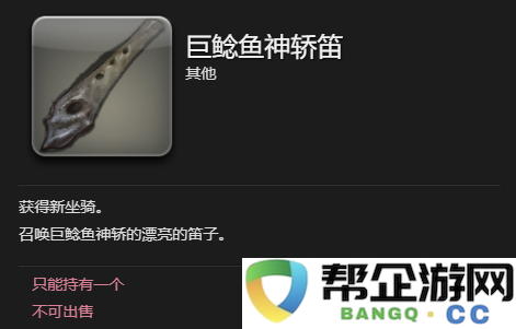 《最终幻想14：水晶世界》如何获取巨鲶鱼神轿坐骑详解与步骤