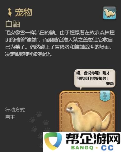 《最终幻想14：水晶世界》中白鼬的获取方式与技巧大全