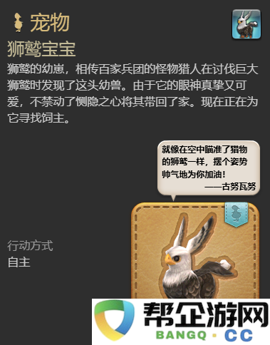 《最终幻想14：水晶世界》如何获得狮鹫宠物宝宝的详细攻略