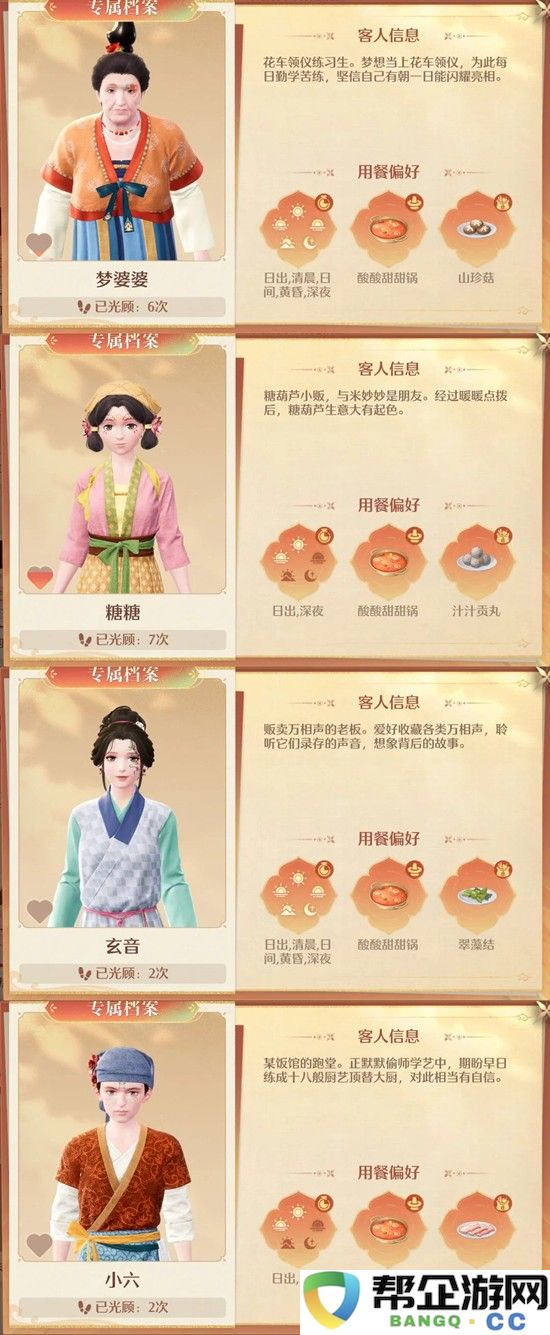 《无限暖暖》火锅坊食客喜好攻略