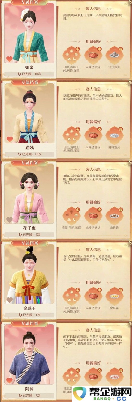 《无限暖暖》火锅坊食客喜好攻略