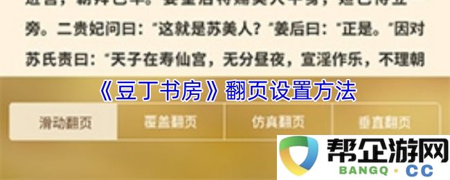 在《豆丁书房》中如何进行翻页设置的详细步骤与技巧分享